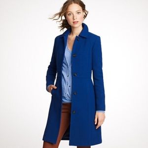 J Crew Double Cloth Wool Coat Royal Blue Size 6